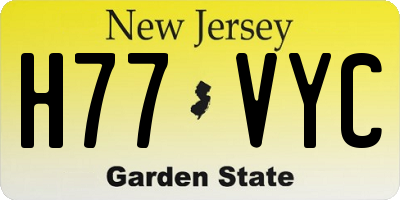 NJ license plate H77VYC