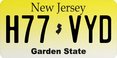 NJ license plate H77VYD