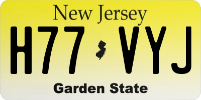 NJ license plate H77VYJ