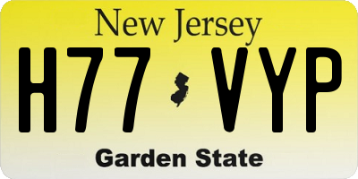 NJ license plate H77VYP