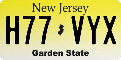 NJ license plate H77VYX