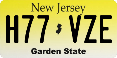NJ license plate H77VZE