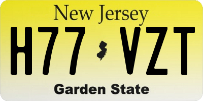 NJ license plate H77VZT