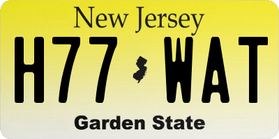 NJ license plate H77WAT