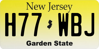 NJ license plate H77WBJ