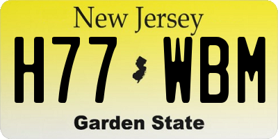 NJ license plate H77WBM