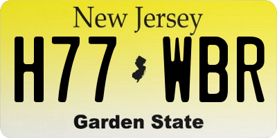 NJ license plate H77WBR