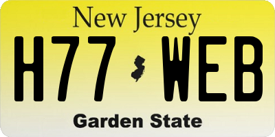 NJ license plate H77WEB