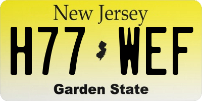 NJ license plate H77WEF