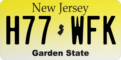 NJ license plate H77WFK