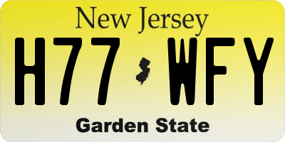 NJ license plate H77WFY