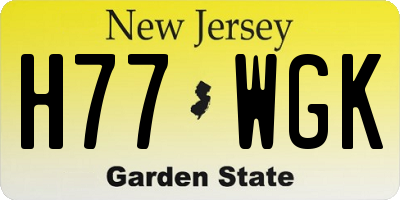 NJ license plate H77WGK