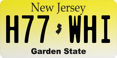 NJ license plate H77WHI