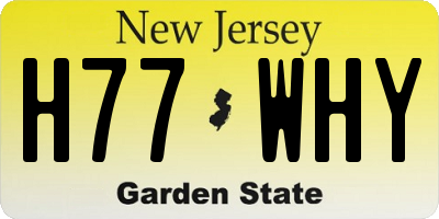 NJ license plate H77WHY