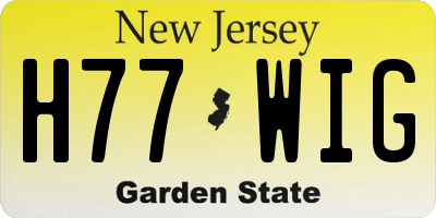 NJ license plate H77WIG