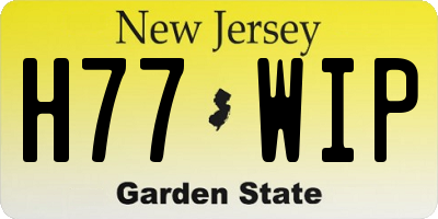 NJ license plate H77WIP
