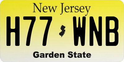 NJ license plate H77WNB