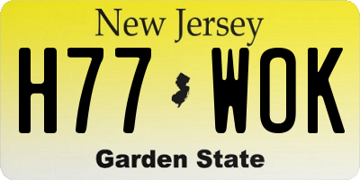 NJ license plate H77WOK