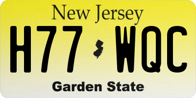 NJ license plate H77WQC