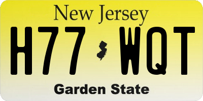 NJ license plate H77WQT