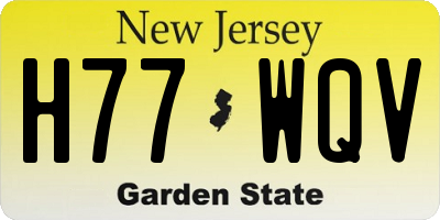 NJ license plate H77WQV
