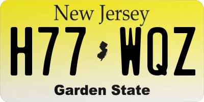NJ license plate H77WQZ