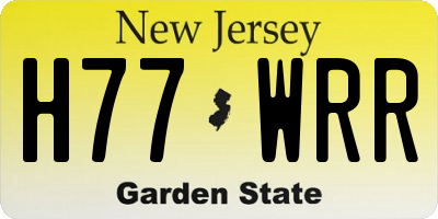 NJ license plate H77WRR