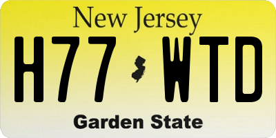 NJ license plate H77WTD