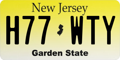 NJ license plate H77WTY