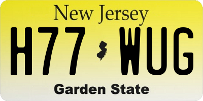 NJ license plate H77WUG