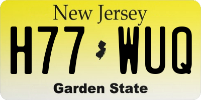 NJ license plate H77WUQ