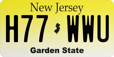 NJ license plate H77WWU