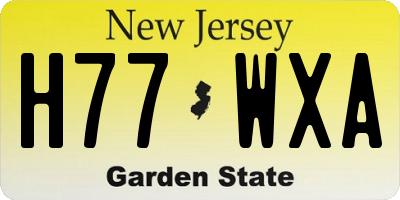 NJ license plate H77WXA