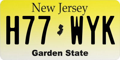 NJ license plate H77WYK