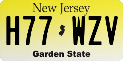 NJ license plate H77WZV