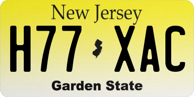 NJ license plate H77XAC