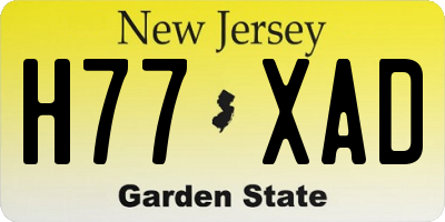 NJ license plate H77XAD