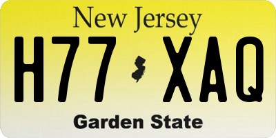 NJ license plate H77XAQ