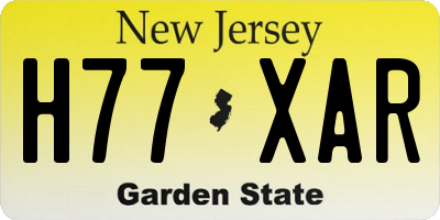 NJ license plate H77XAR