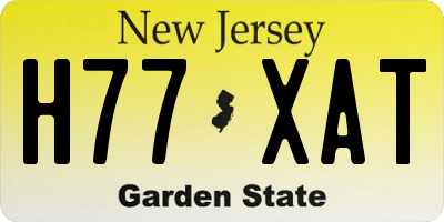 NJ license plate H77XAT