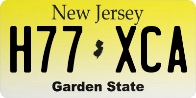 NJ license plate H77XCA
