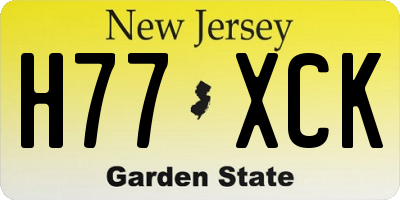 NJ license plate H77XCK