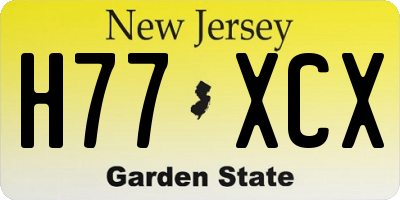 NJ license plate H77XCX
