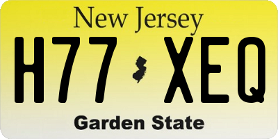 NJ license plate H77XEQ