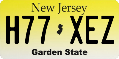 NJ license plate H77XEZ