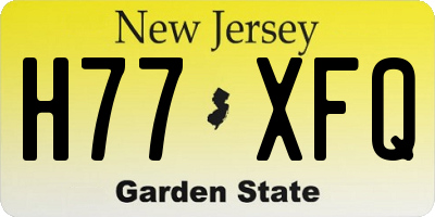 NJ license plate H77XFQ