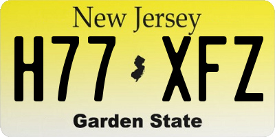 NJ license plate H77XFZ