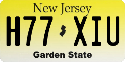 NJ license plate H77XIU
