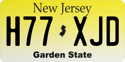 NJ license plate H77XJD