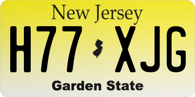 NJ license plate H77XJG